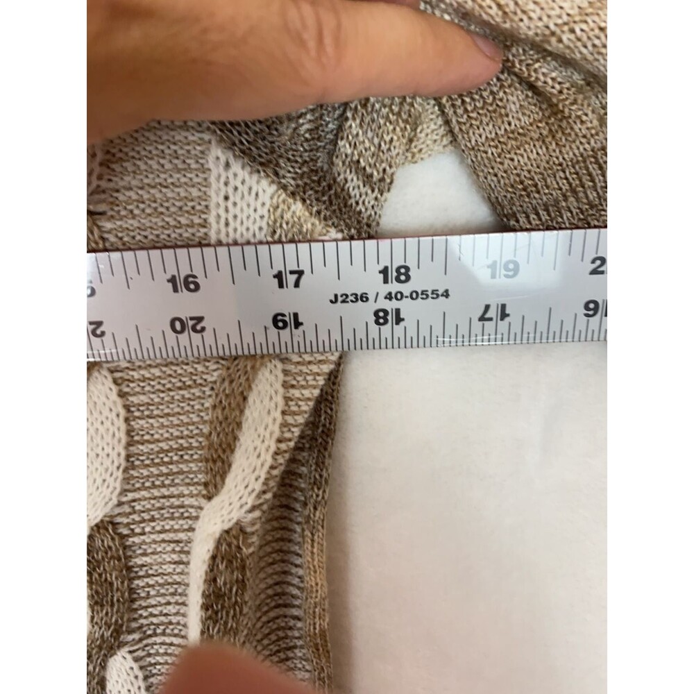 Alfred Dunner Petite PM Brown Ombre Sequin Embellished Sweater Granny - Picture 5 of 9